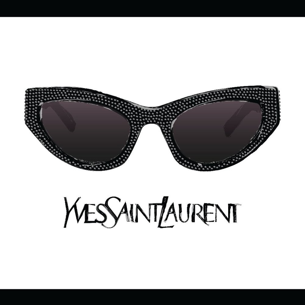 Punk shades original fashion art. Fan art fashion print in custom frame 12x12